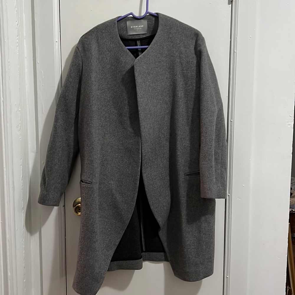 Everlane Women Collarless Wool Coat sz 6